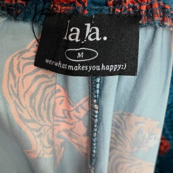 Dressed in LALA Wild Woman Teal Satin Playsuit Set - Picture 8 of 8